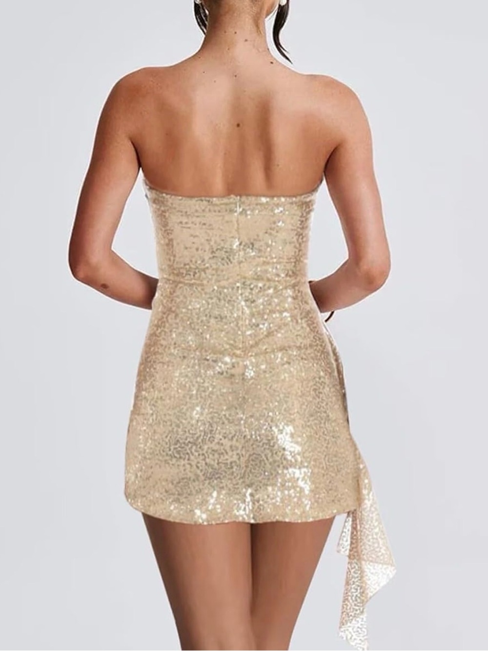 Amazon Burgundy Strapless Sequin Mini Dress - Picture 2 of 2